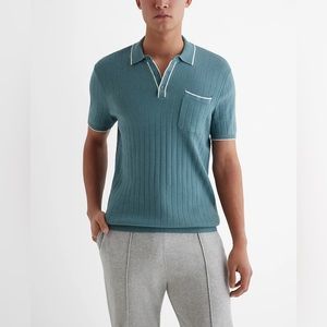 Express Modern Prep Short Sleeve Sweater Polo